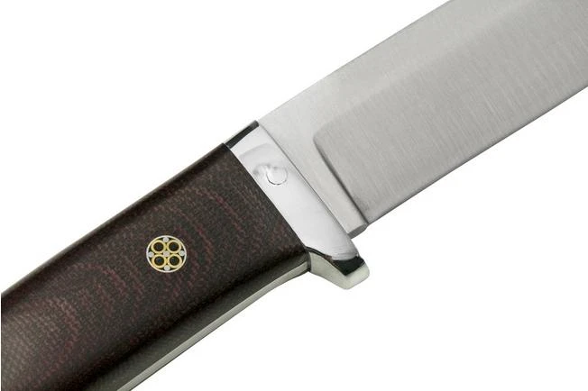 Bark River Classic Drop Point Hunter CPM S45VN Burgundy Canvas Micarta Mosaic Pins, Fixed Knife 5 Bark River Classic Drop Point Hunter CPM S45VN Burgundy Canvas Micarta Mosaic Pins, Fixed Knife - Image 5