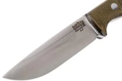 Bark River Gunny A2, Green Canvas Micarta, Brown Sheath -Morakniv Knives Sale BRK07 011GNC RS 03 bark river brk07 011gnc rs 03