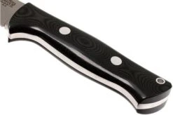 Bark River Bravo 1 A2 FHG Rampless, Black Linen Micarta, Brown Sheath -Morakniv Knives Sale BRK07 111BRKL RS 04 bark river brk07 111brkl rs 04