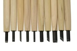 Yoshiharu W-10 Mitomoto Japanese Wood Carving Knives, Set Of 10 In Cloth Pouch -Morakniv Knives Sale YSH 016 03 yoshiharu